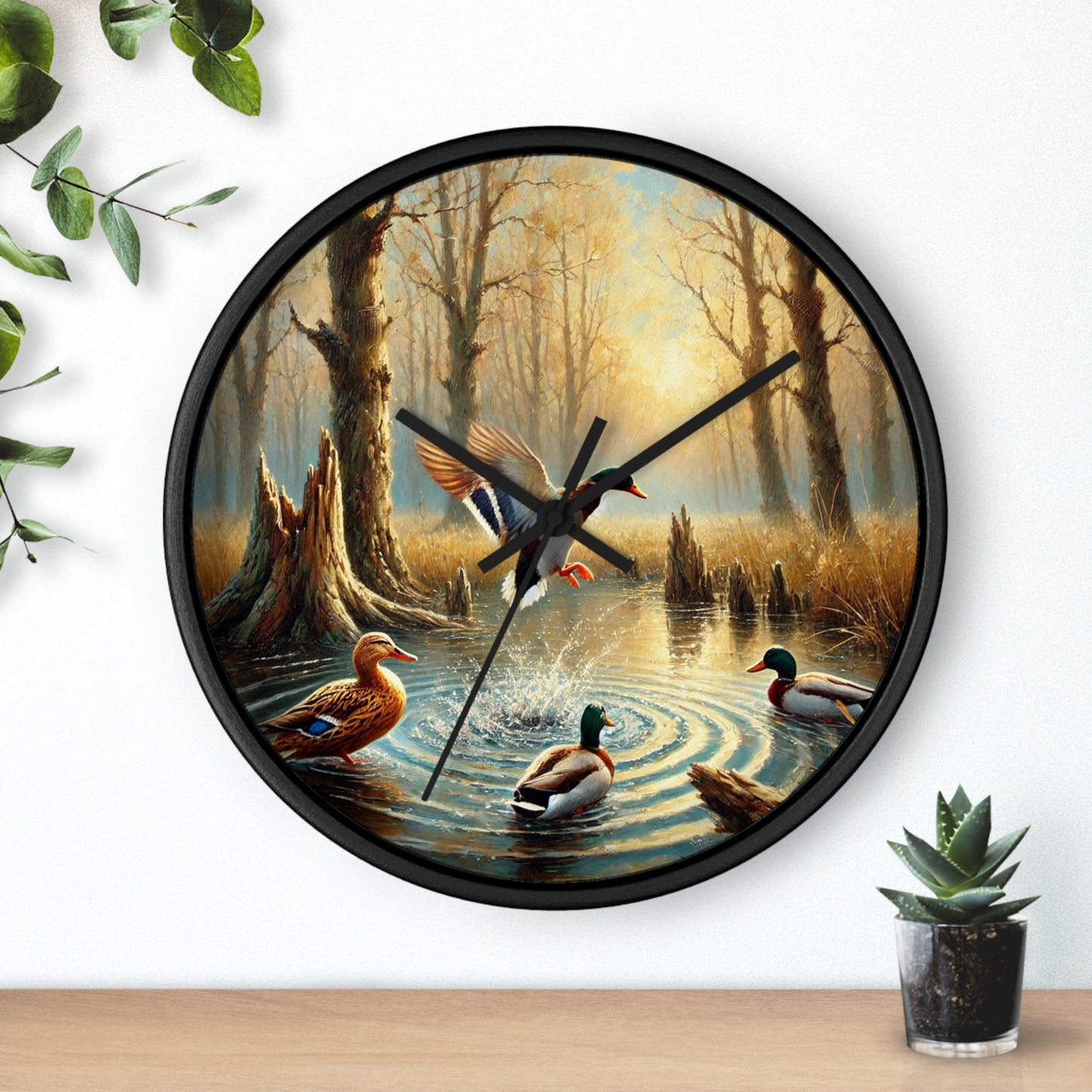 Duck Print Wall Clock Art