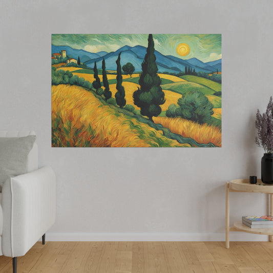 Van Gogh style Umbria Italy Canvas Print