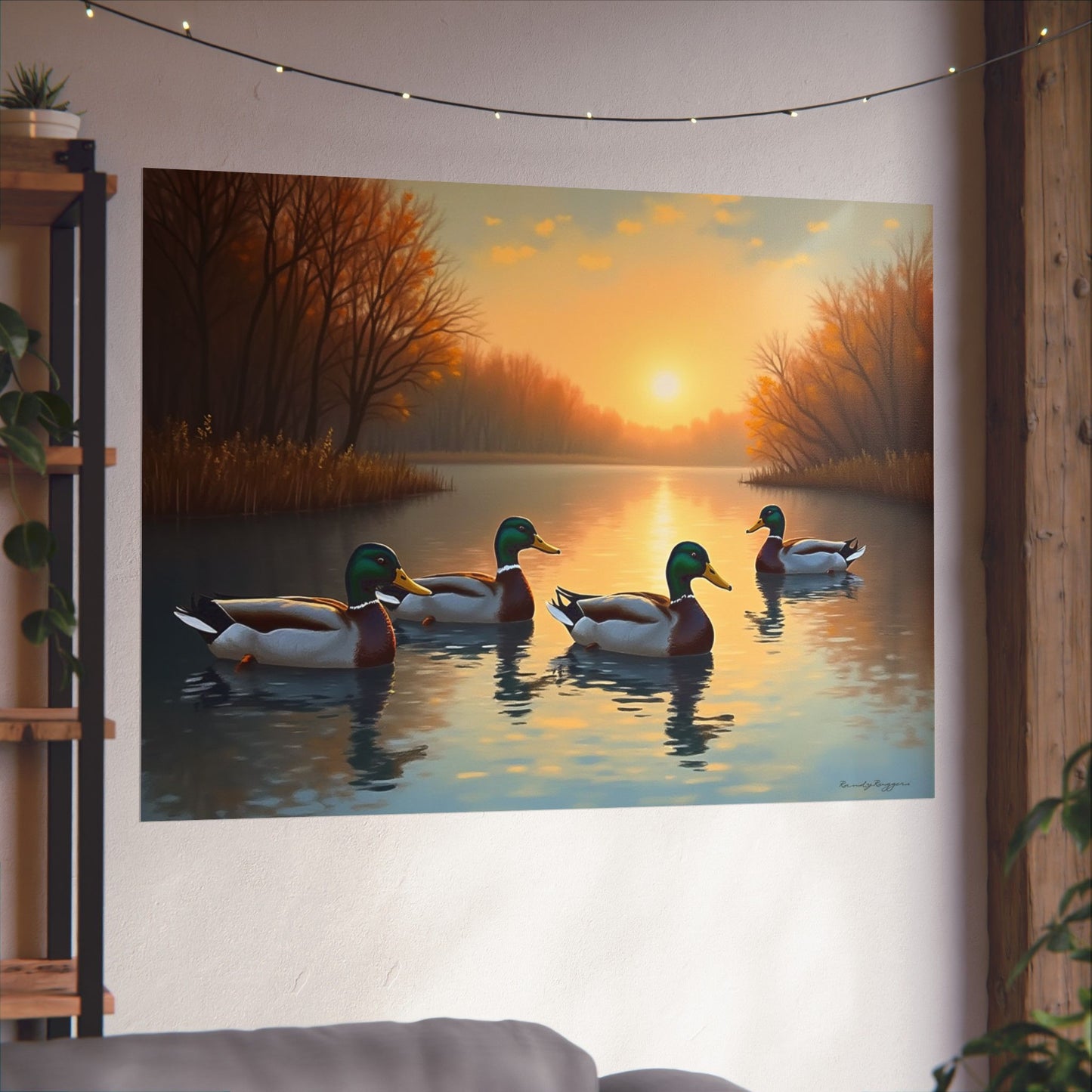 Mallards at Sunset Print