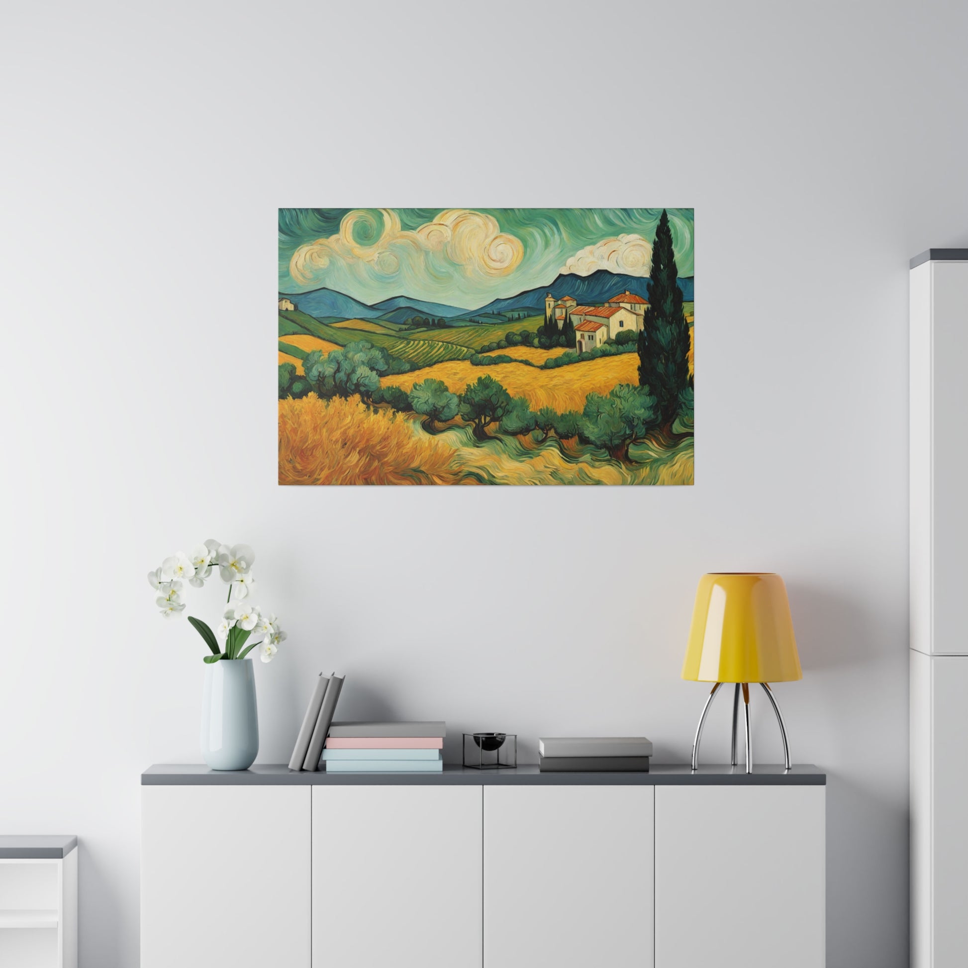 Indulge in nostalgia with this stunning Van Gogh Style Umbria Italy landscape impressionism print. 