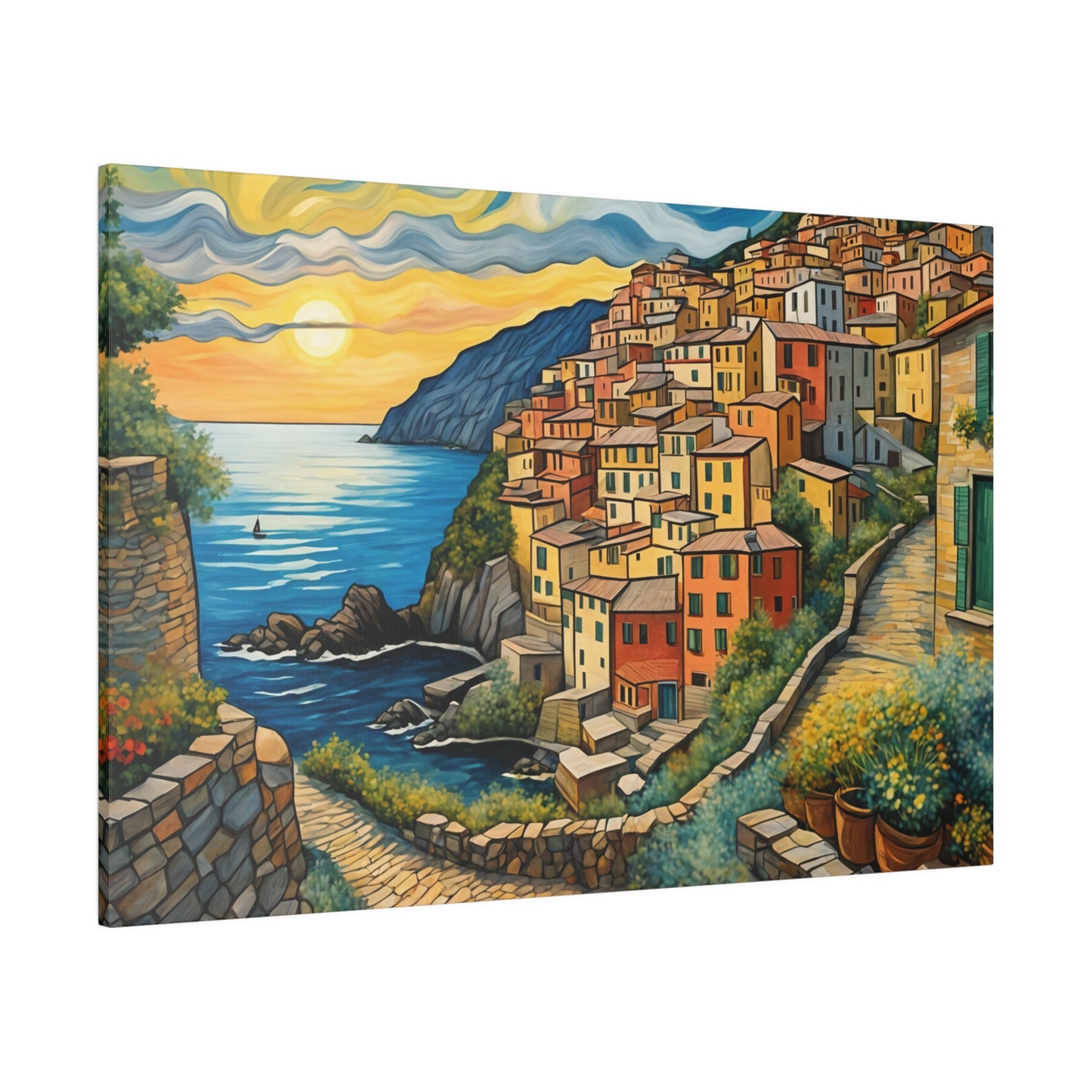  Van Gogh Style Italian Cinque Terre Print