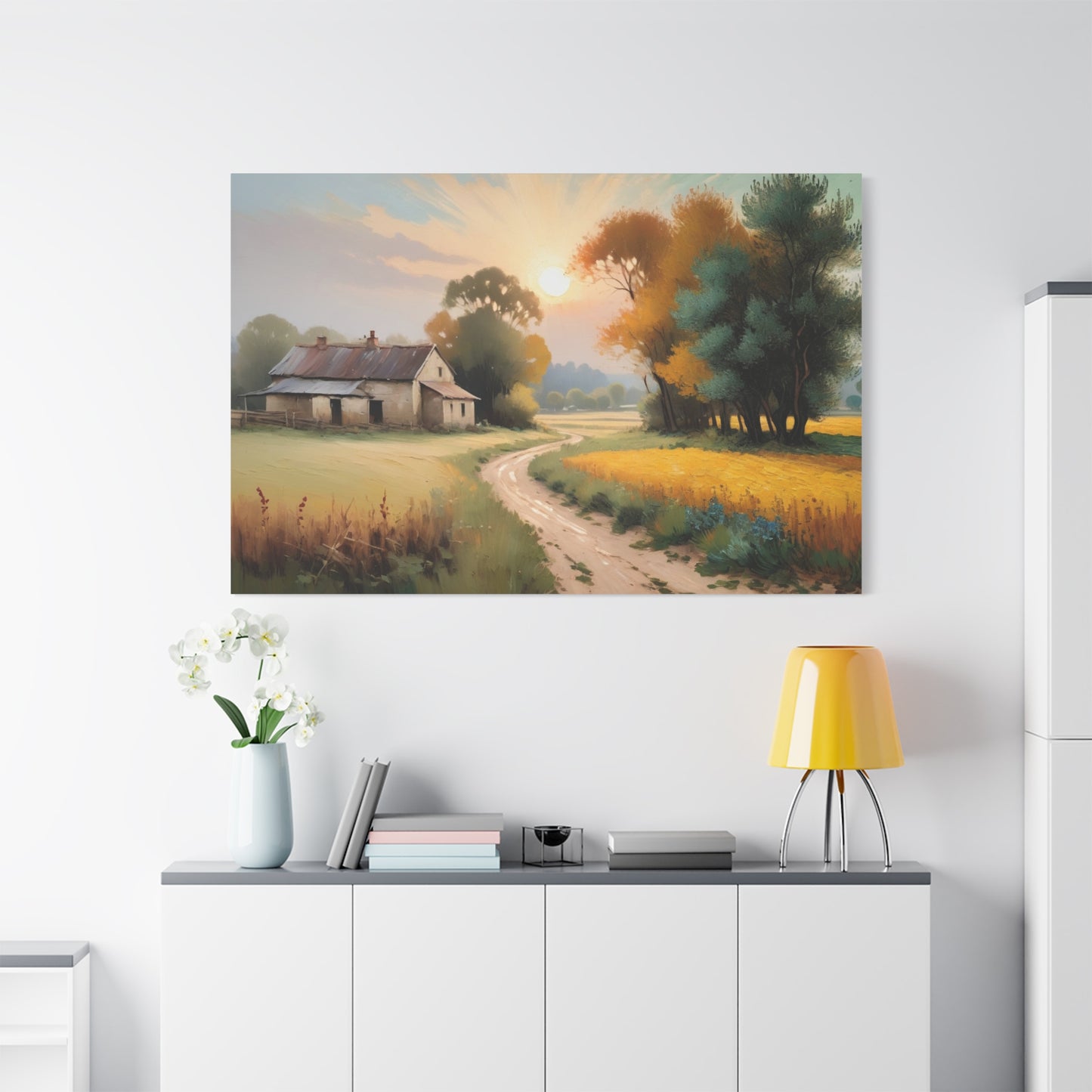 Countryside Landscape Matte Canvas Print