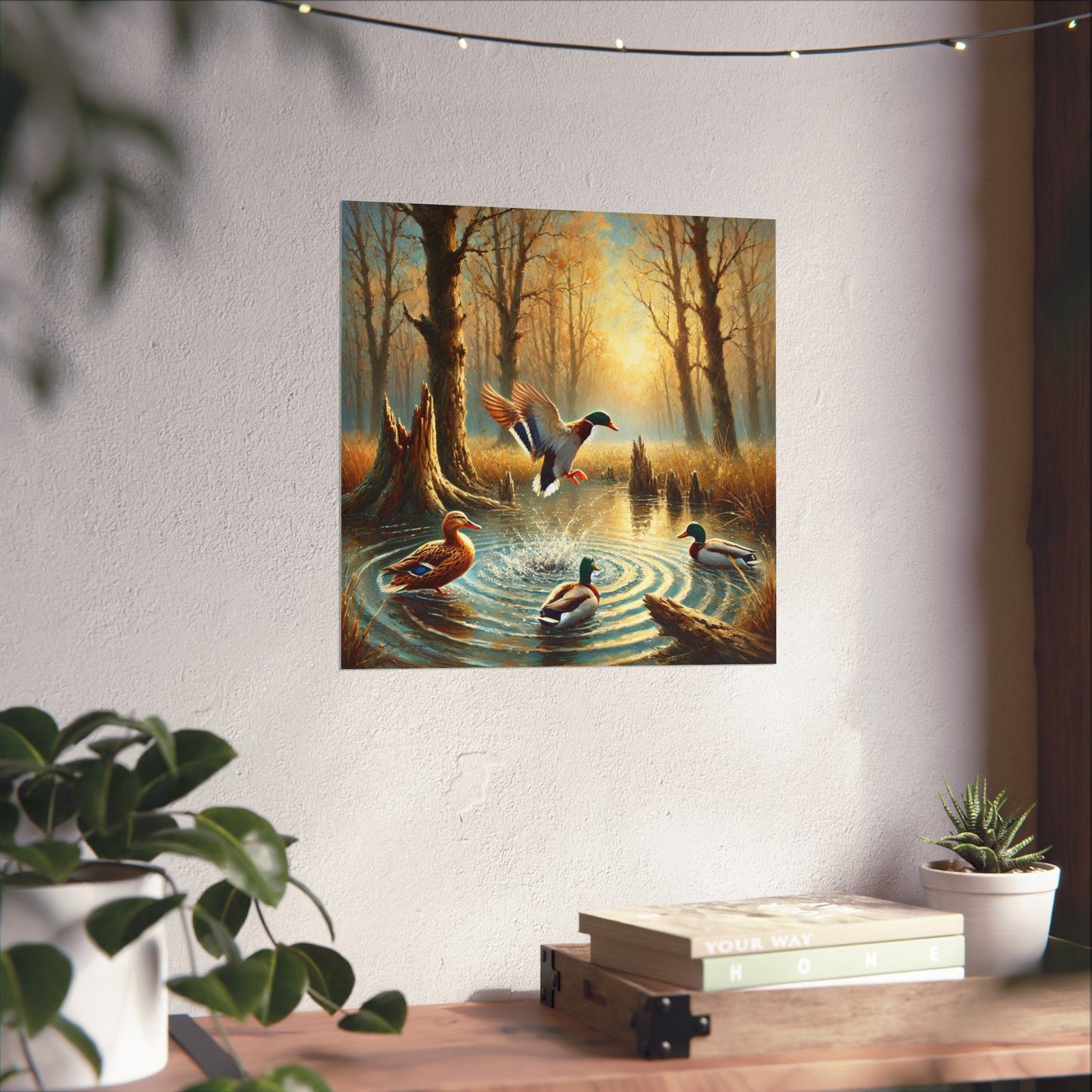 Mallard Duck Take Off at Sunrise Print