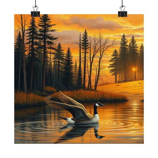 Autumn’s Tranquil Takeoff Canadian Goose Print