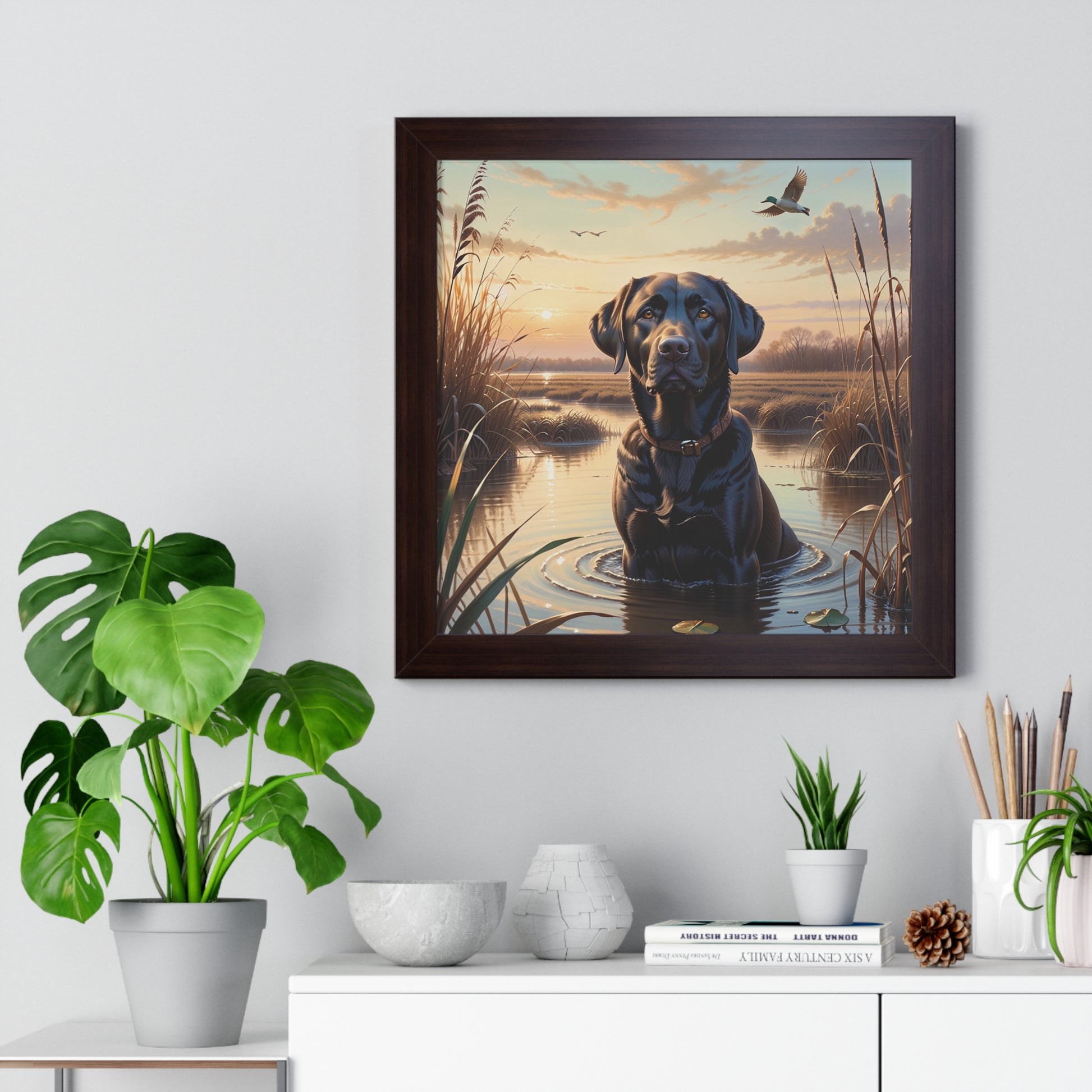 Framed Chocolate Labrador Retriever Print