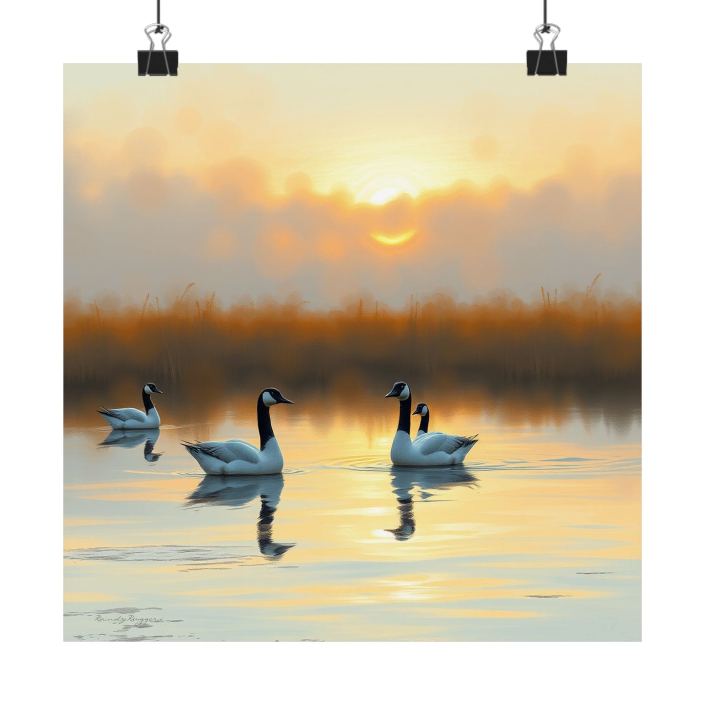 Reflections at Dusk - Canadian Geese Print