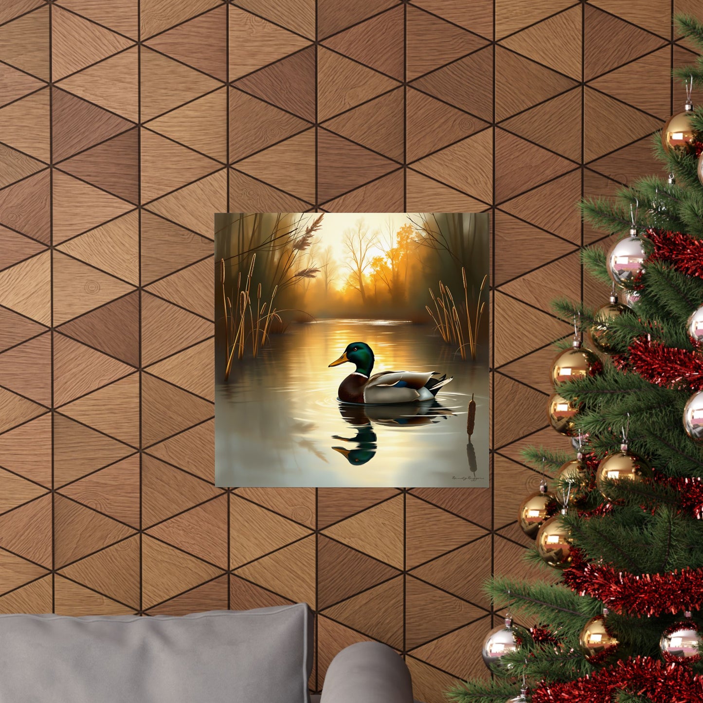 Alone at Daybreak, Drake Mallard Duck Print