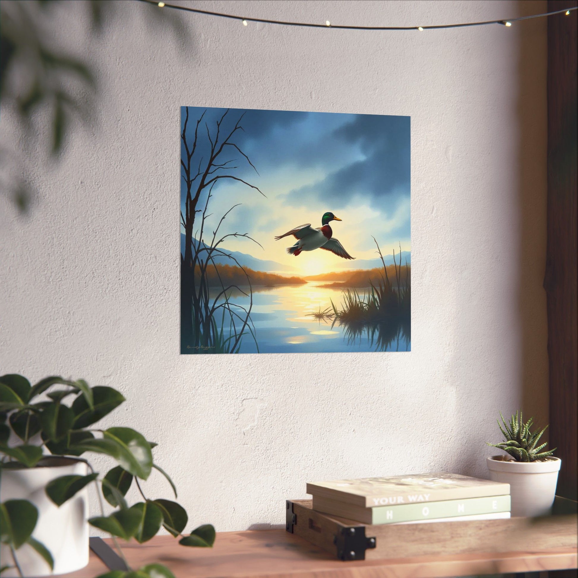 Landing in Solitude Mallard Duck Print