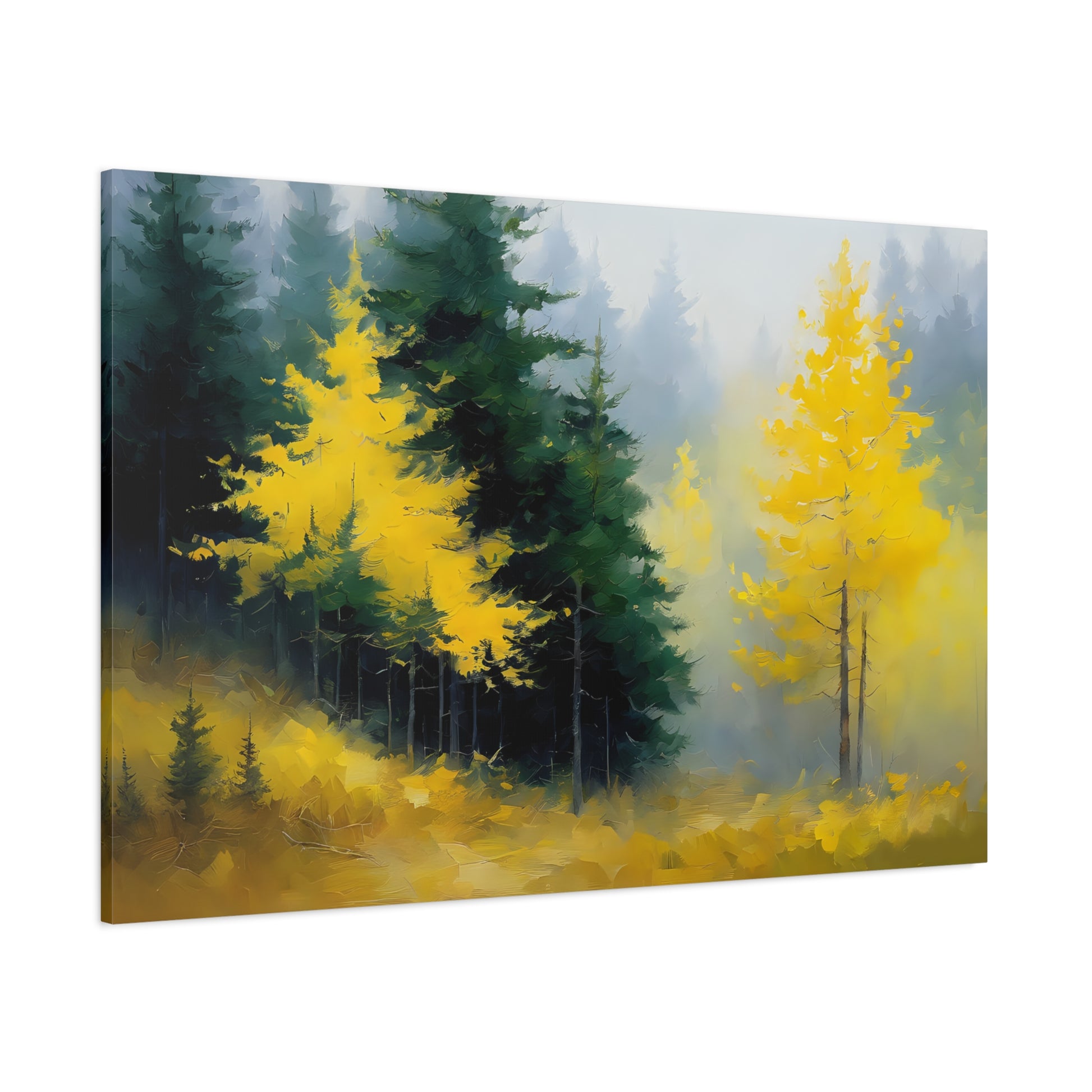 Misty Grove Landscape Matte Canvas Print