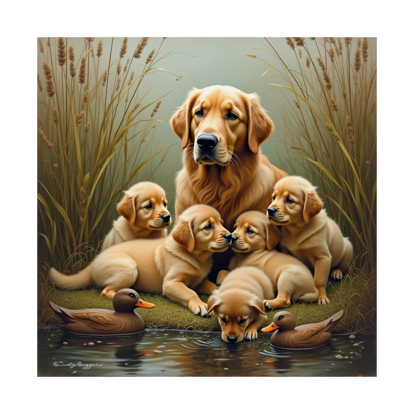 Motherly Love Golden Retriever Print