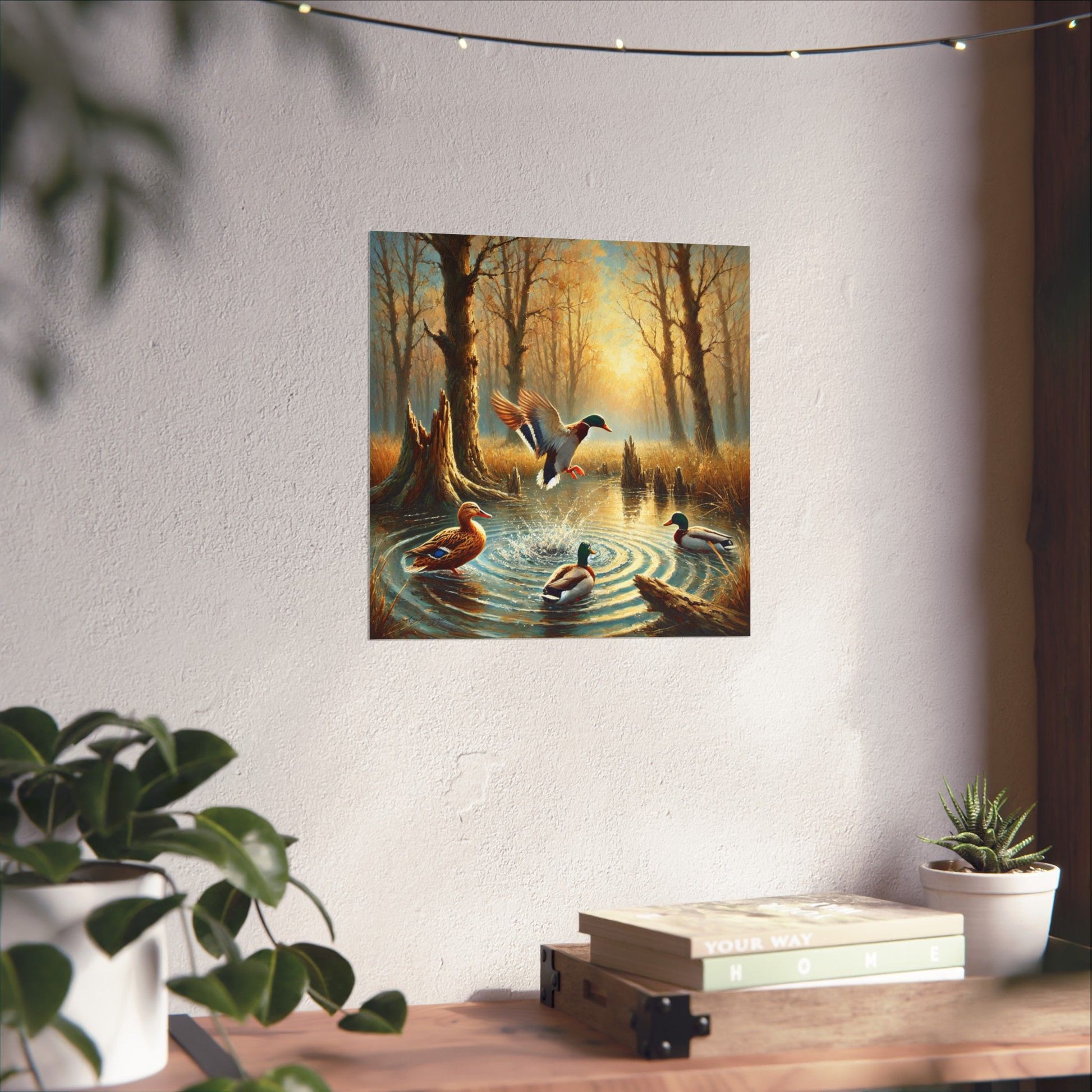 Mallard Duck Take Off at Sunrise Print