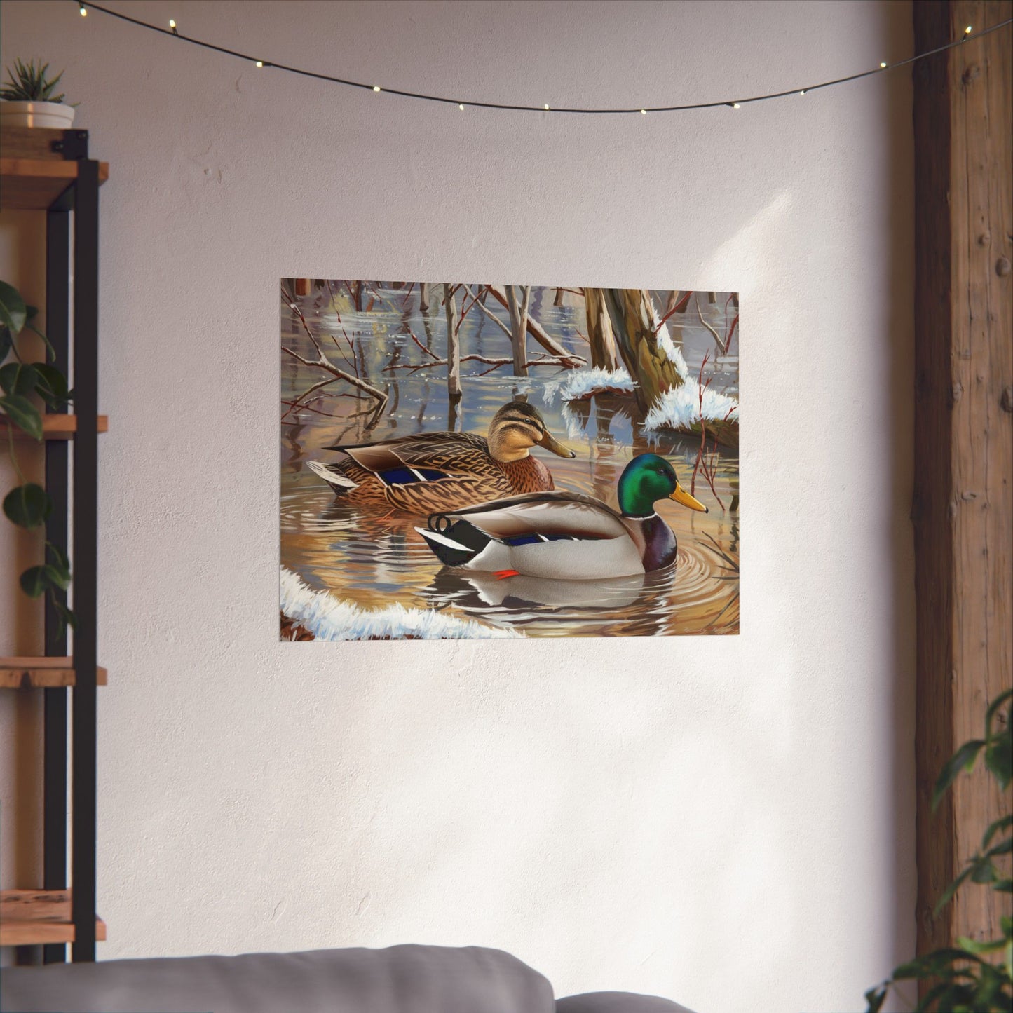 Mallard Ducks Icy Waters Print