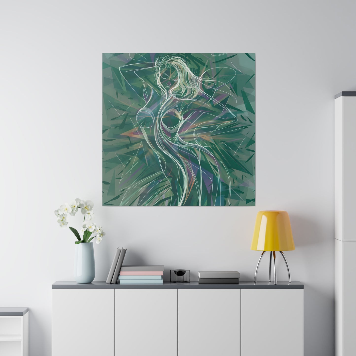 This line art abstract female body print is a striking addition to any space, offering a touch of refined artistry and a celebration of the human form in its most elegant and simplified expression.