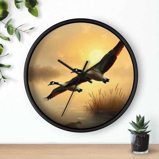 This collection of waterfowl art wall clocks brings the beauty of wetlands into your space, each clock featuring a meticulously crafted scene of waterfowl in natural settings.