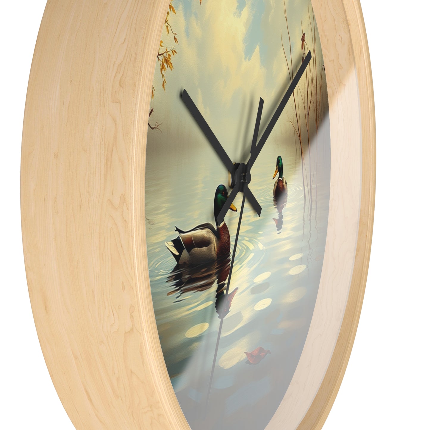 Mallards in Flooded Waters Duck Wall Clock