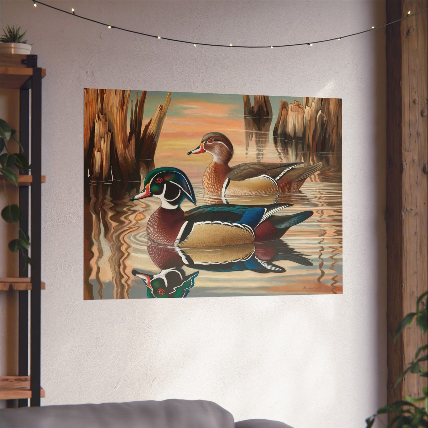 Peaceful Companionship Wood Ducks Print