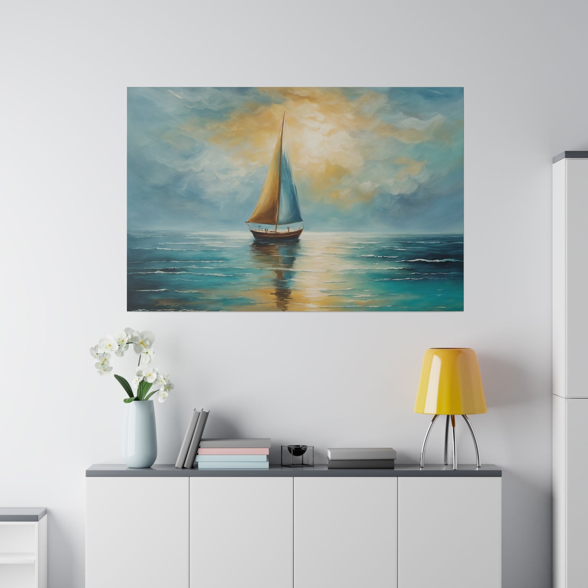 Sailboat's Journey Into The Unknown Canvas Print