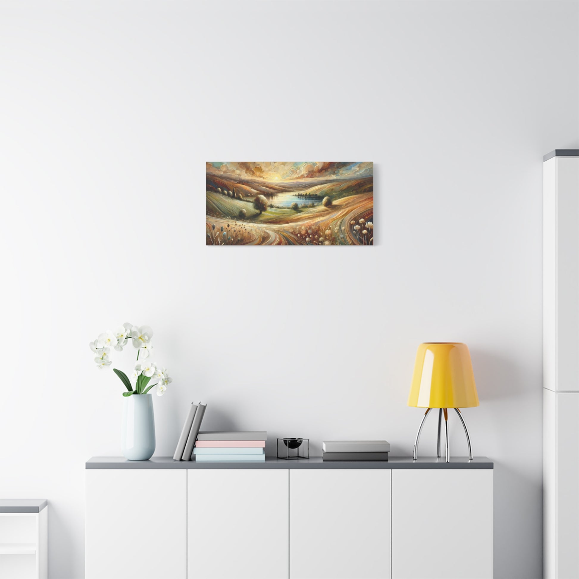 Abstract Earth-Toned Landscape on Canvas Print