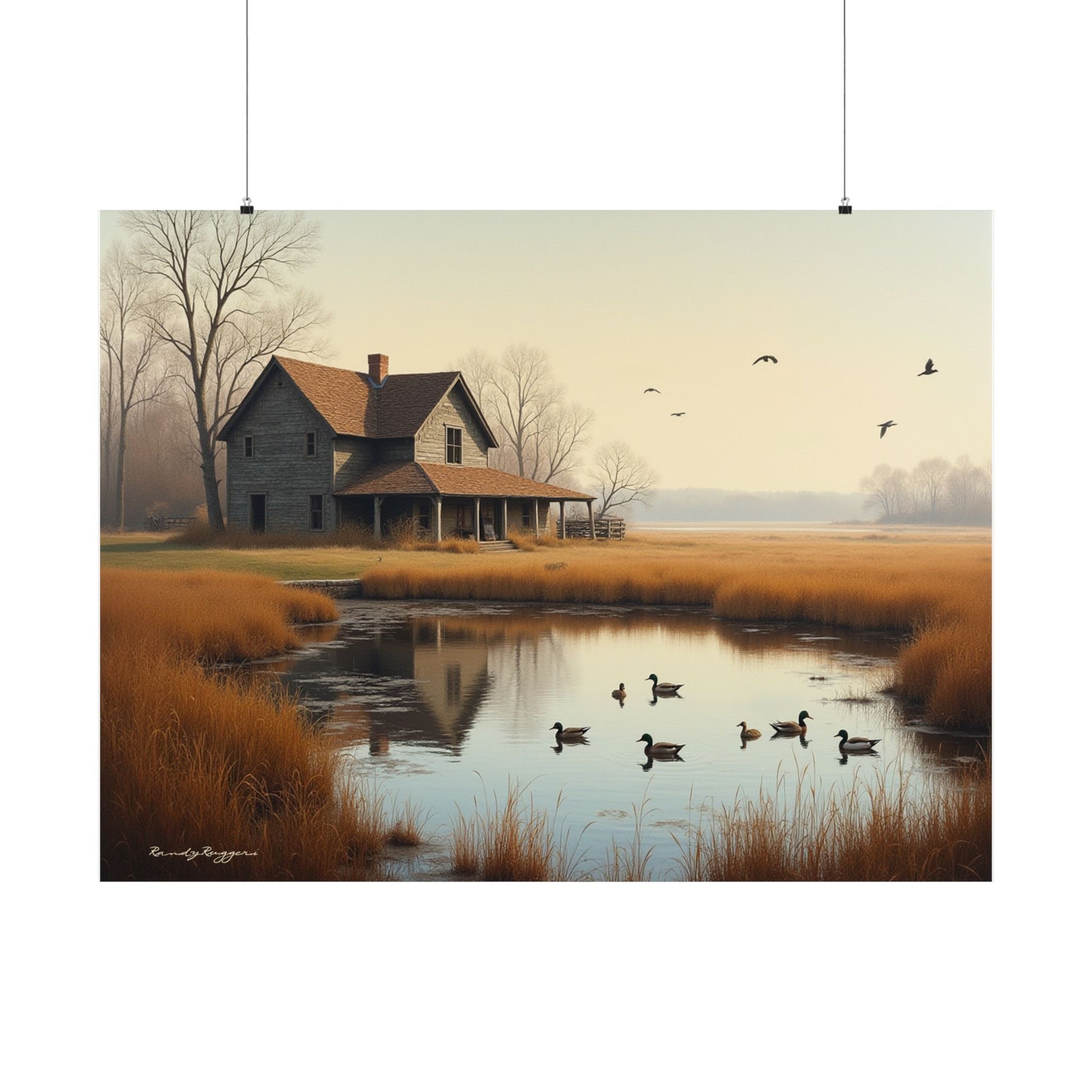 Waterfowl Retreat Tranquil Pond Print