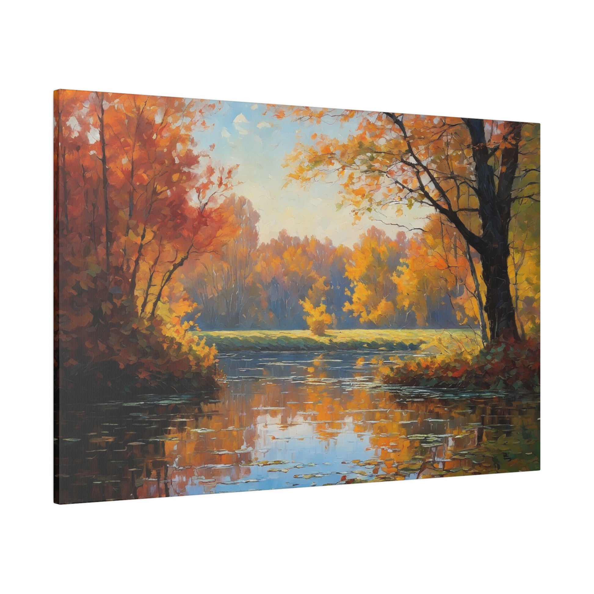 Tranquil Water Mirrors Tree Line canvas print