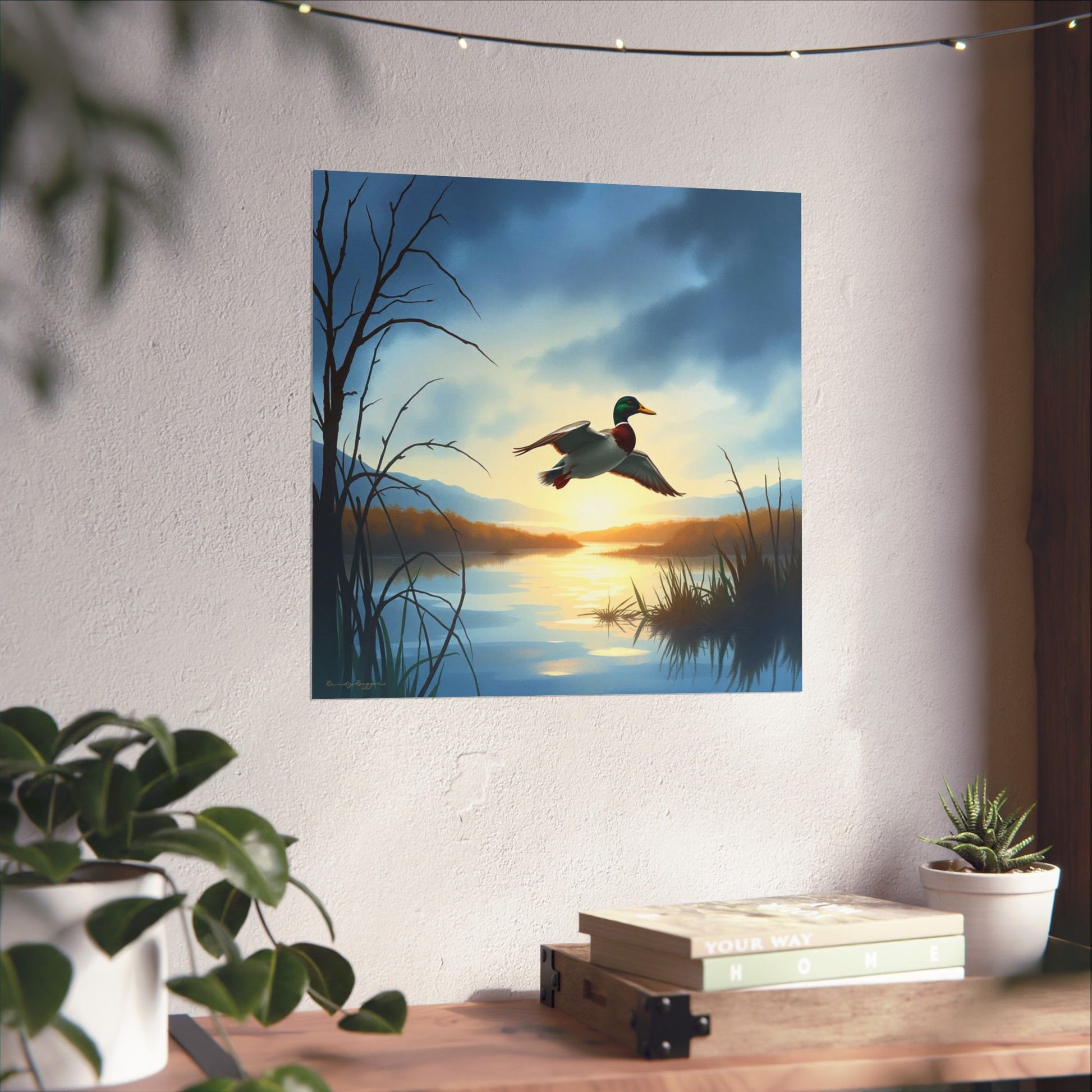 Landing in Solitude Mallard Duck Print