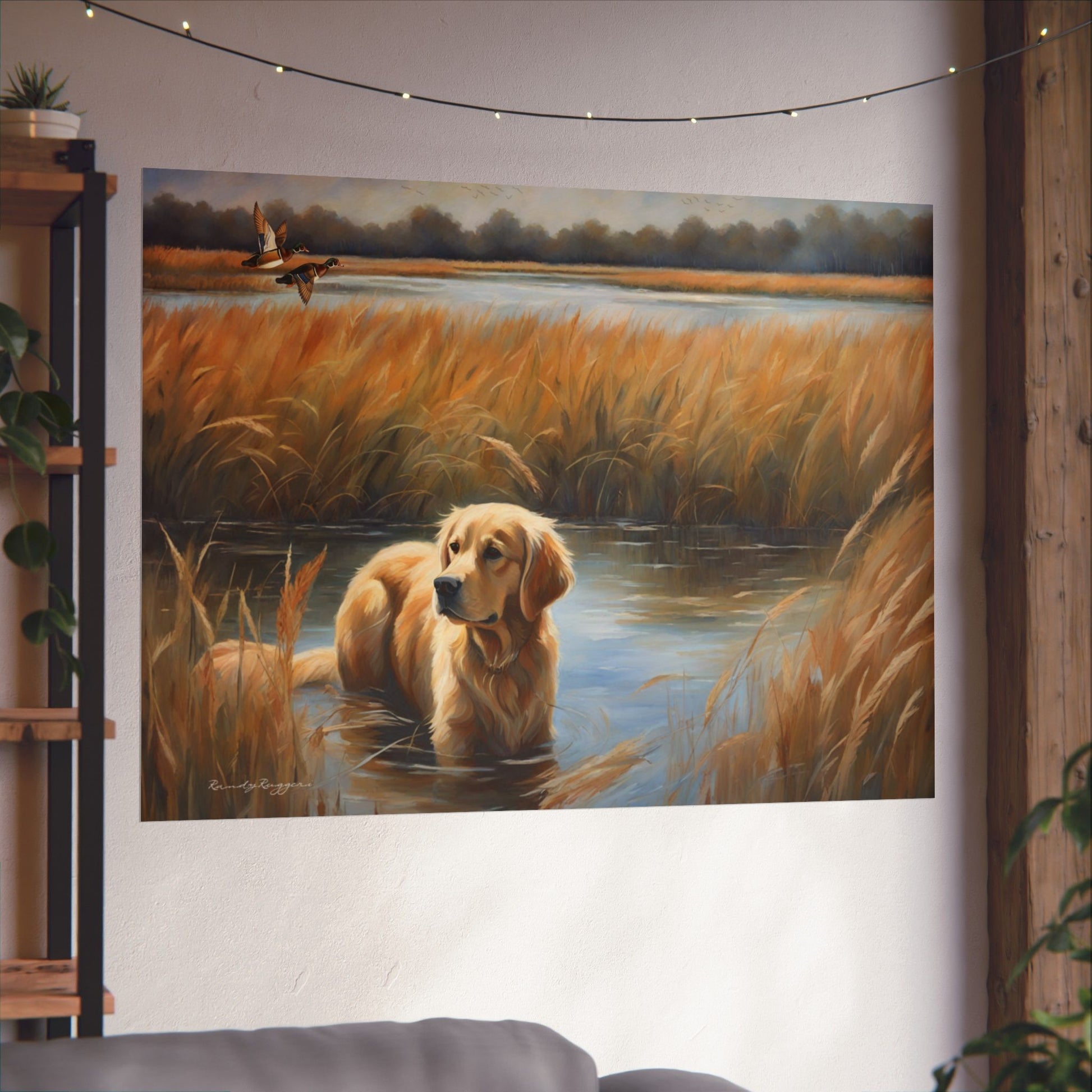 Golden Retriever in the Marsh Print