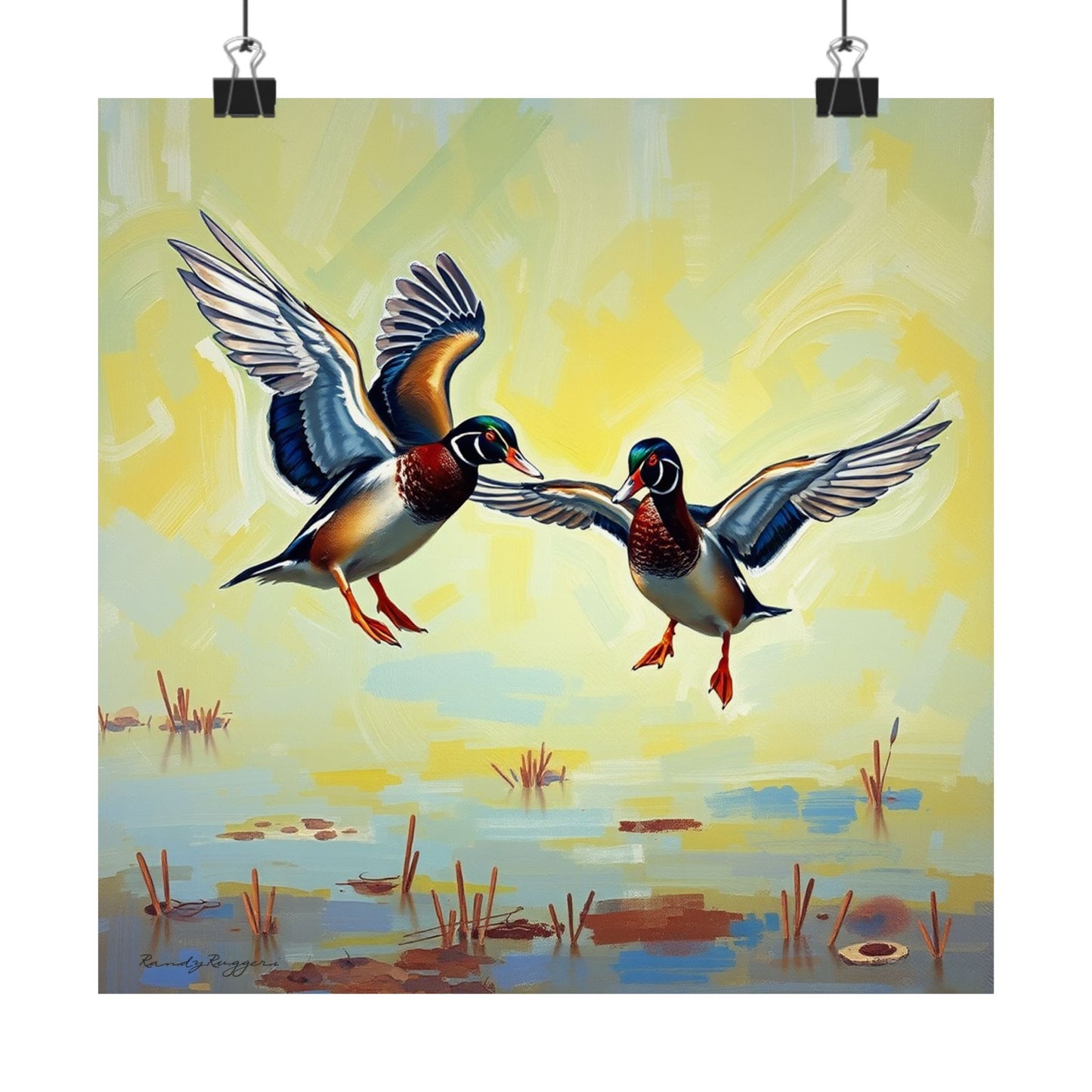 Wings of the Marsh, Wood Ducks Print