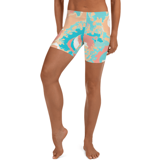 Turquoise and Pink Camo Athletic Shorts