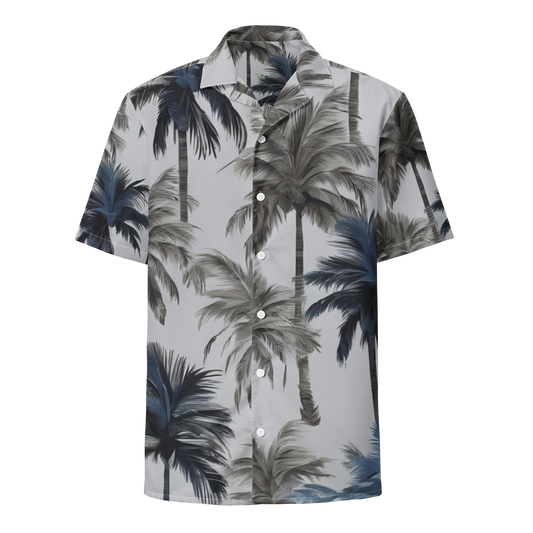 Palm Trees Tropical Print Unisex Button Down Shirt
